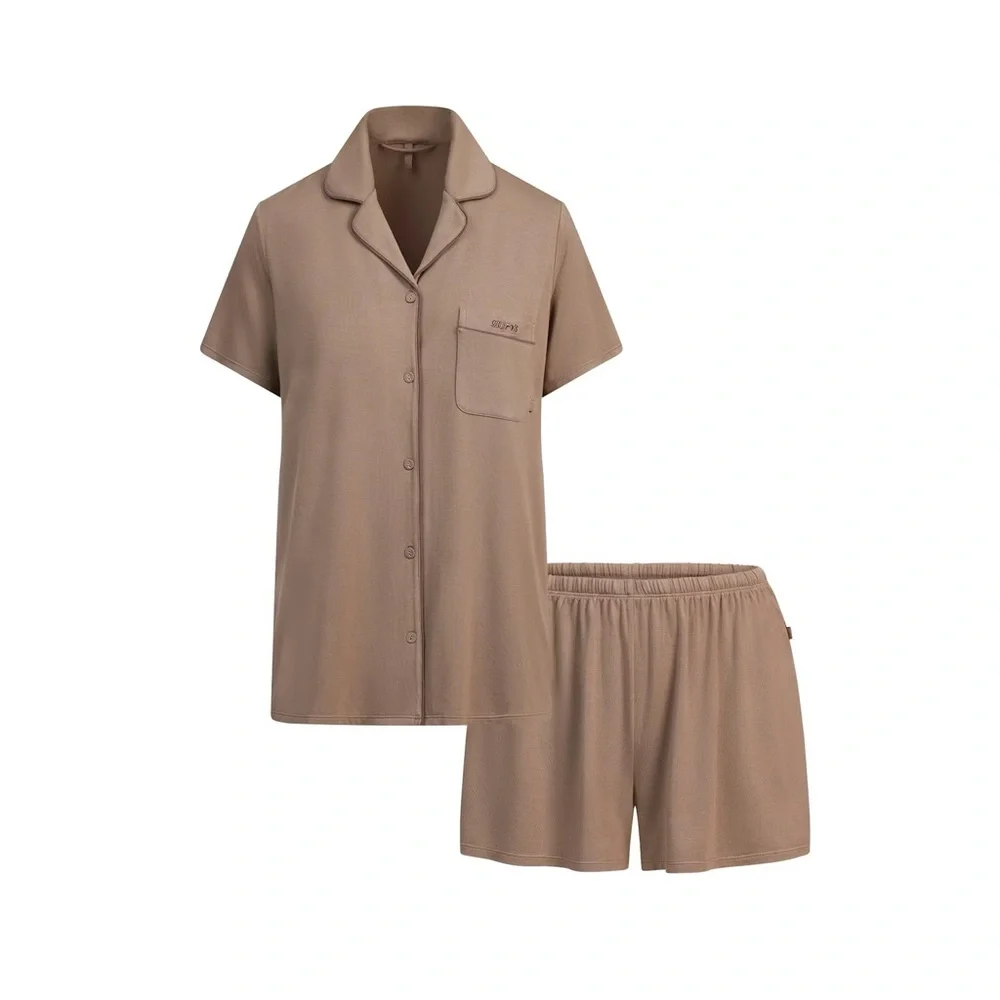 SKIMS Short Sleeve Set FOSSIL - Picture 2 of 2